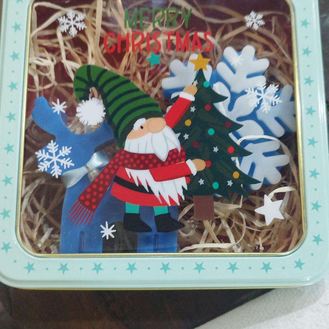 Lata com duas velas de Natal  2