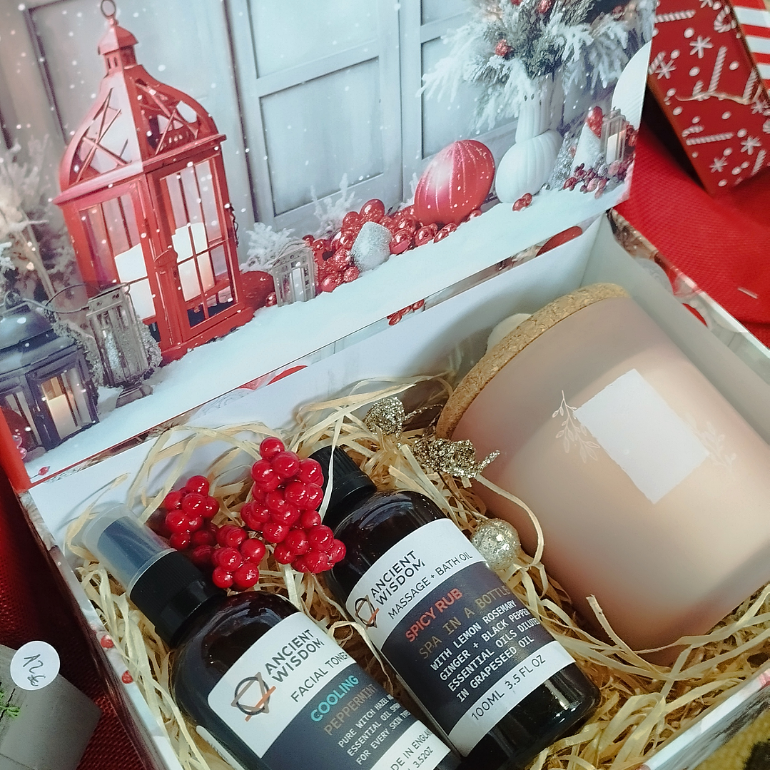 Conj. óleo massagem + vela aromática + tónico facial  1