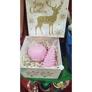 Conjunto 2 velas Natal em caixa