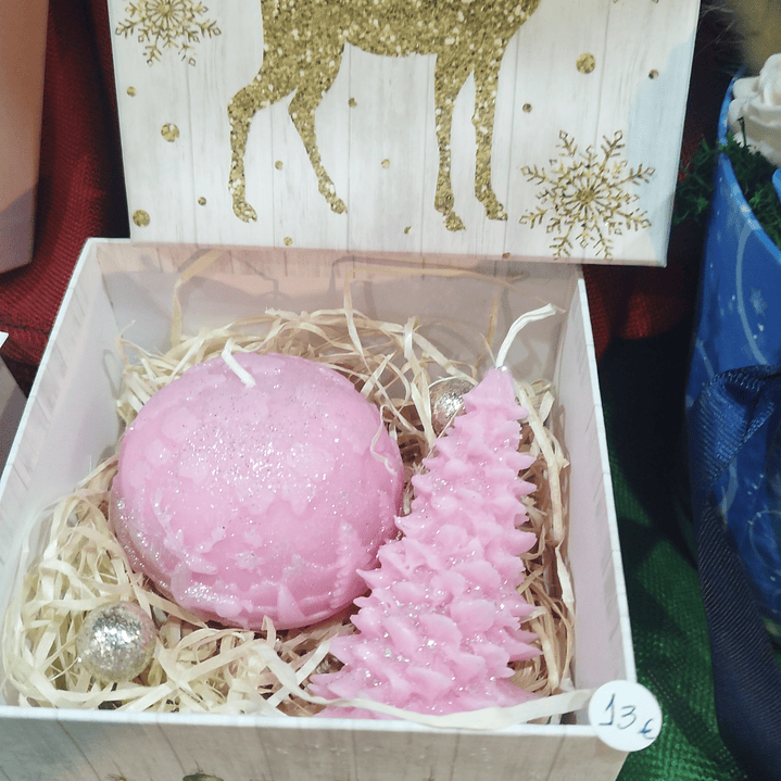 Conjunto 2 velas Natal em caixa 1