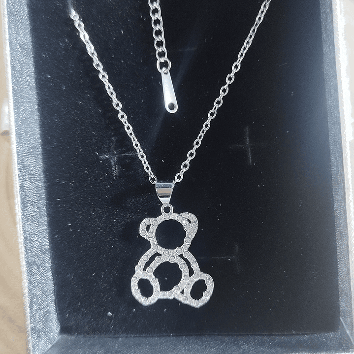 Fio prateado em aço inoxidável ursinho  2