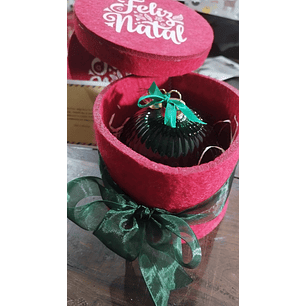 Bola de Natal em vidro com vela + caixa de oferta 