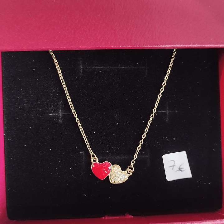 Fio dourado em aço, duplo coração 2