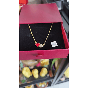 Fio dourado em aço, duplo coração