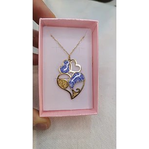 Fio aço inoxidável coração dourado e azulejo 