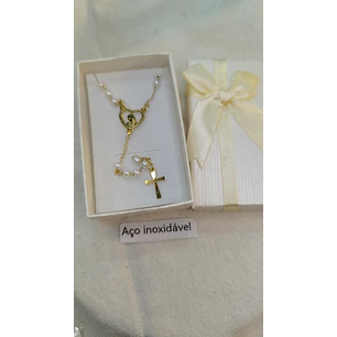 Fio aço inoxidável com virgem e cruz 
