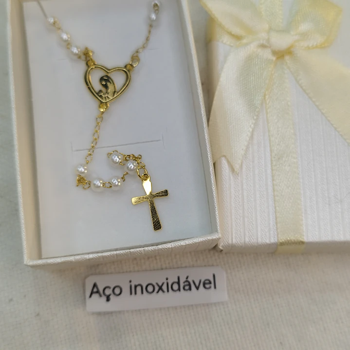 Fio aço inoxidável com virgem e cruz  1