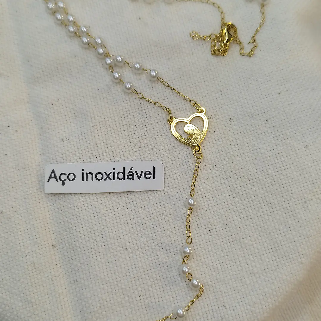 Fio aço inoxidável com virgem e cruz  2