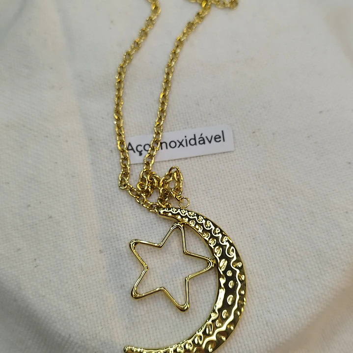 Fio aço inoxidável Lua e estrela  1