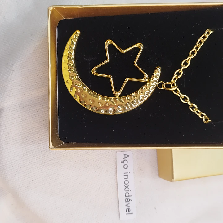 Fio aço inoxidável Lua e estrela  2