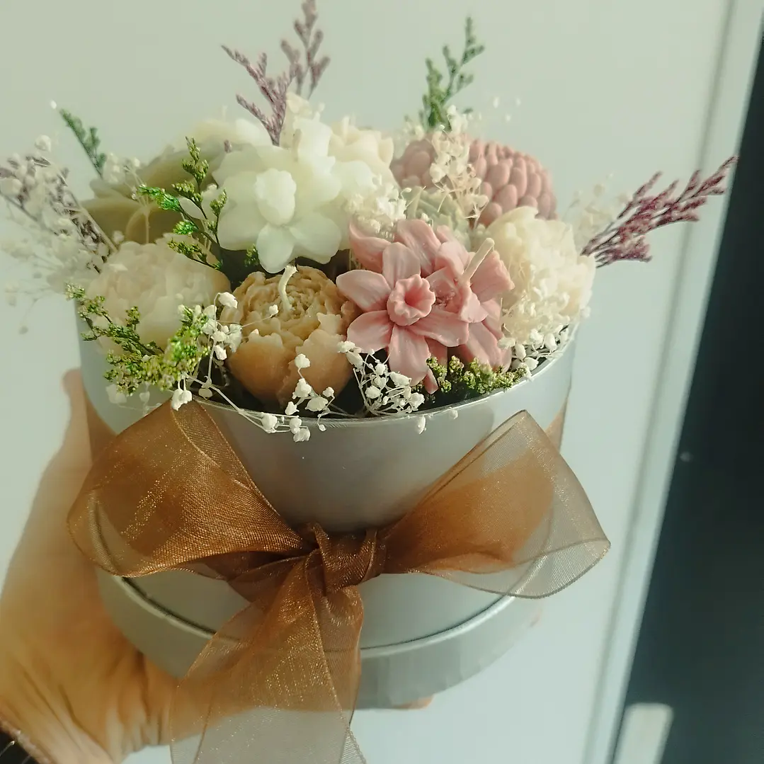 Arranjo flores em cera  1