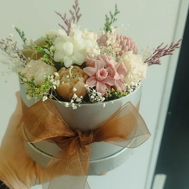 Arranjo flores em cera  1