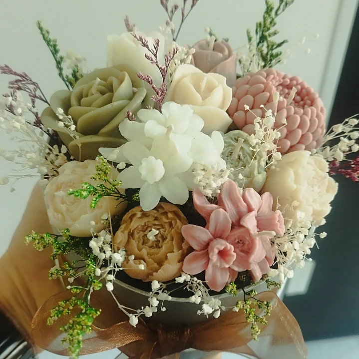 Arranjo flores em cera  2