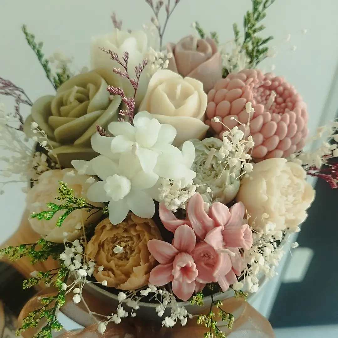 Arranjo flores em cera  3