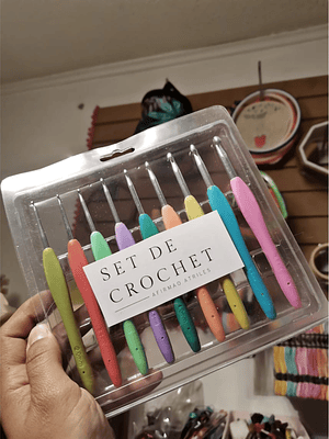 Set 9 crochet con mango de silicona