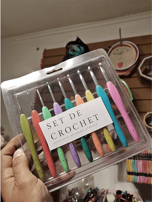 Set 9 crochet con mango de silicona