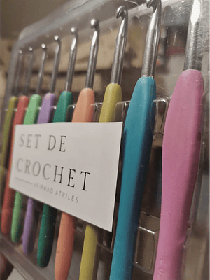 Set 9 crochet con mango de silicona