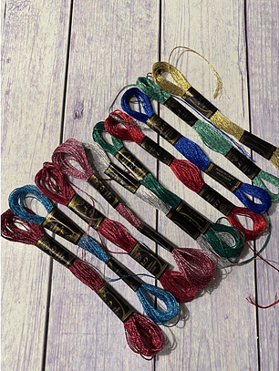 Set 10 hilos metalizados con textura