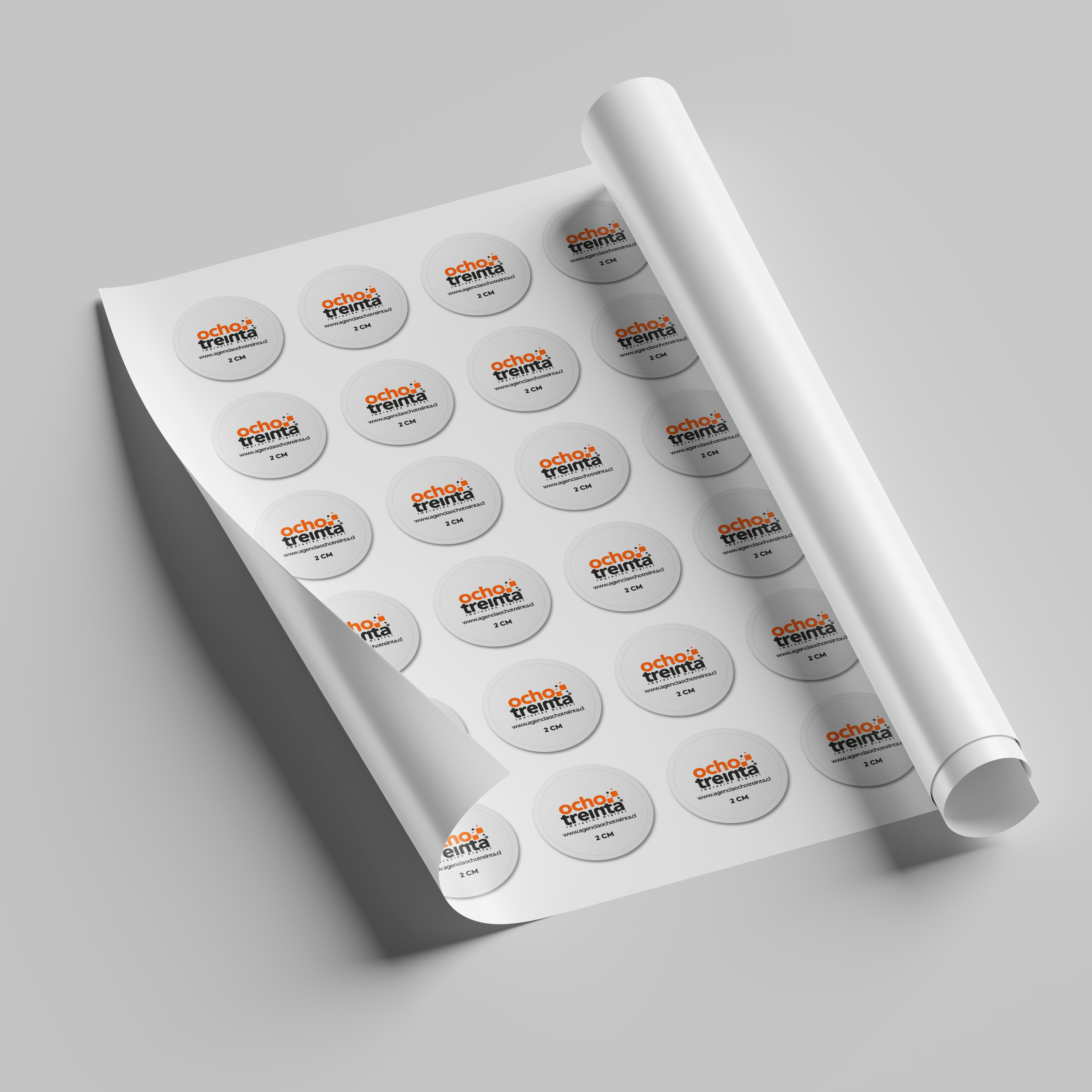 Sticker Sintetico Blanco 2x2
