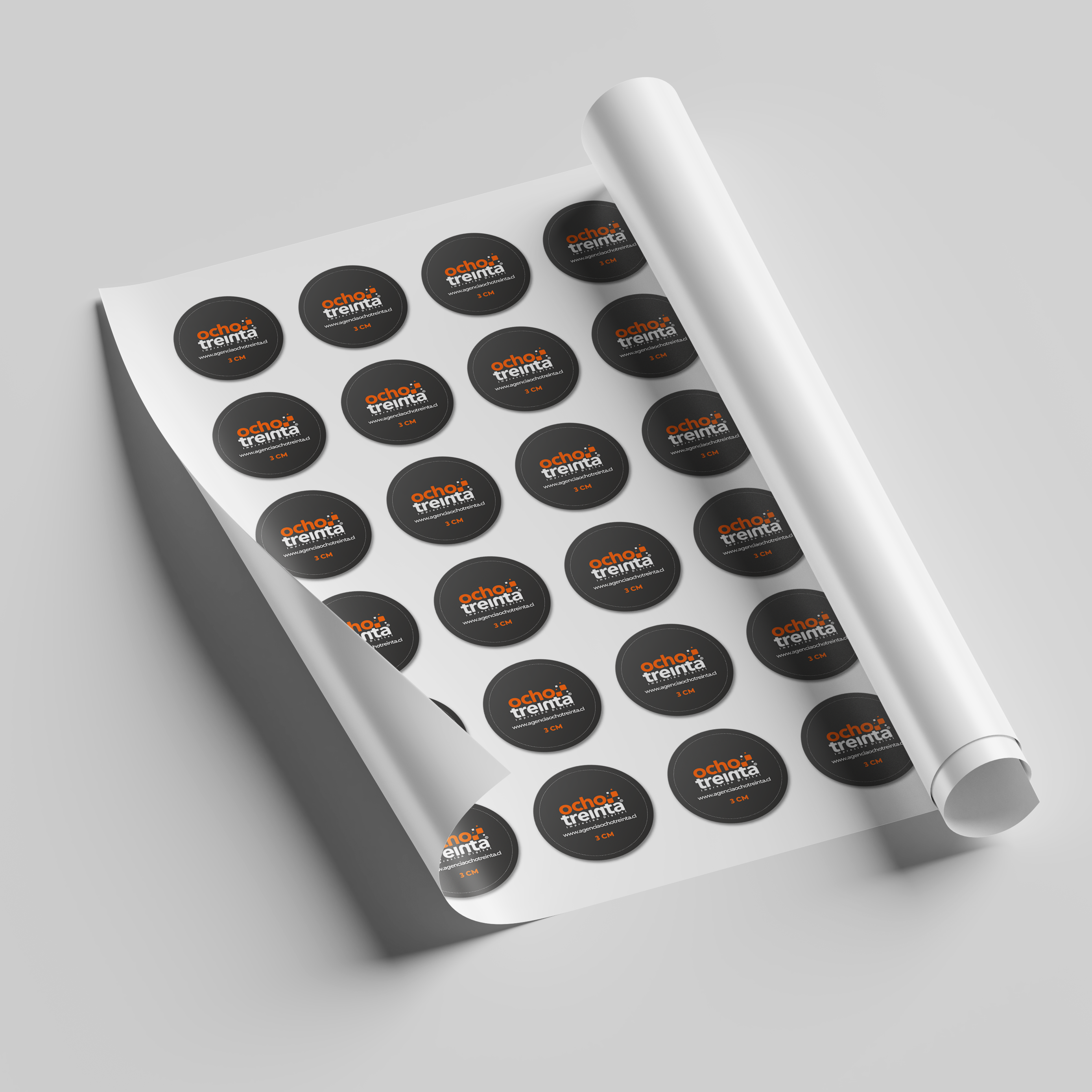 Sticker Sintetico Blanco 3*3