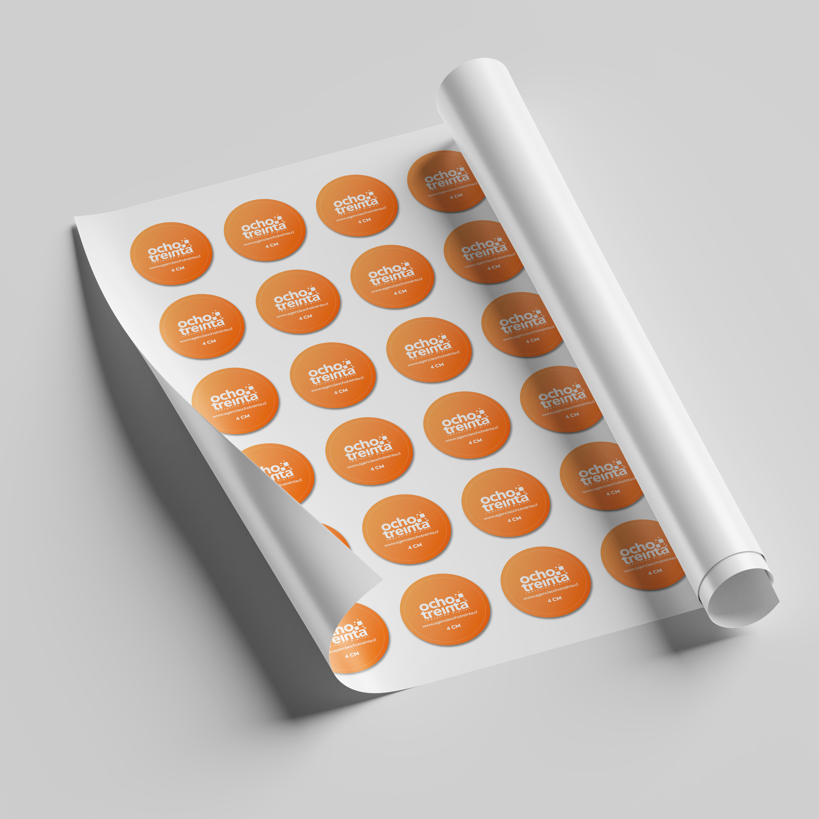 Sticker Sintetico Blanco 4*4