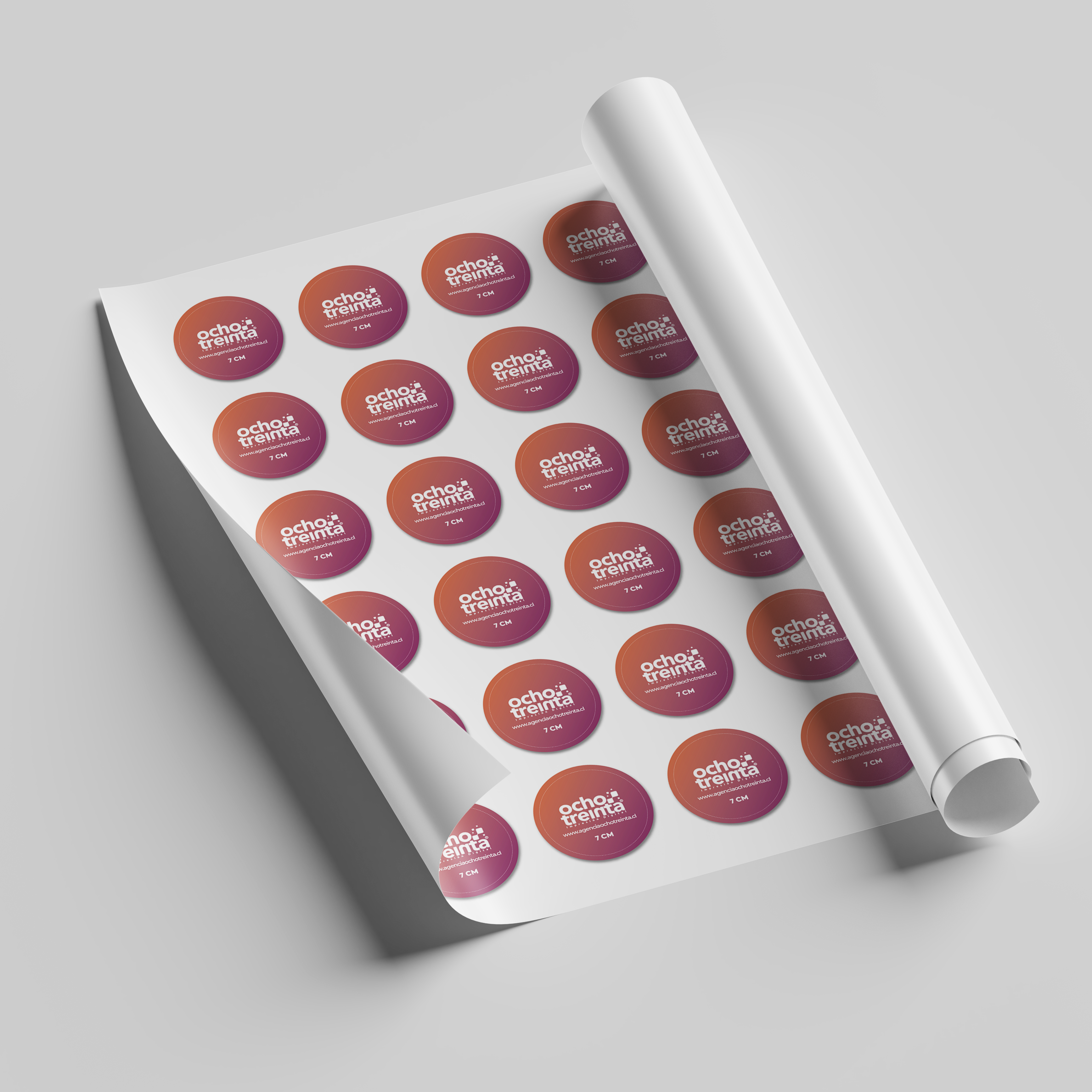 Sticker Sintetico Blanco 7*7