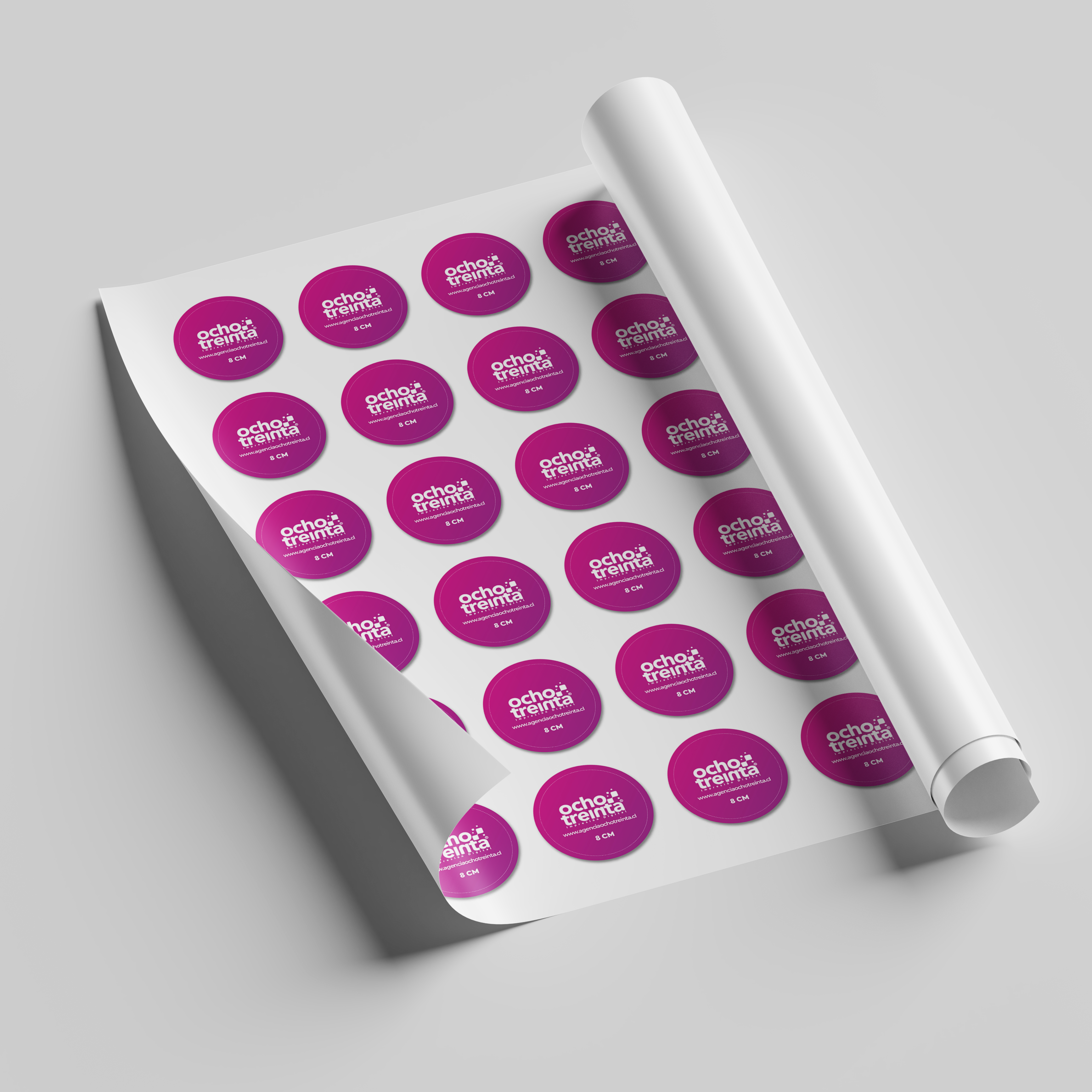 Sticker Sintetico Blanco 8*8