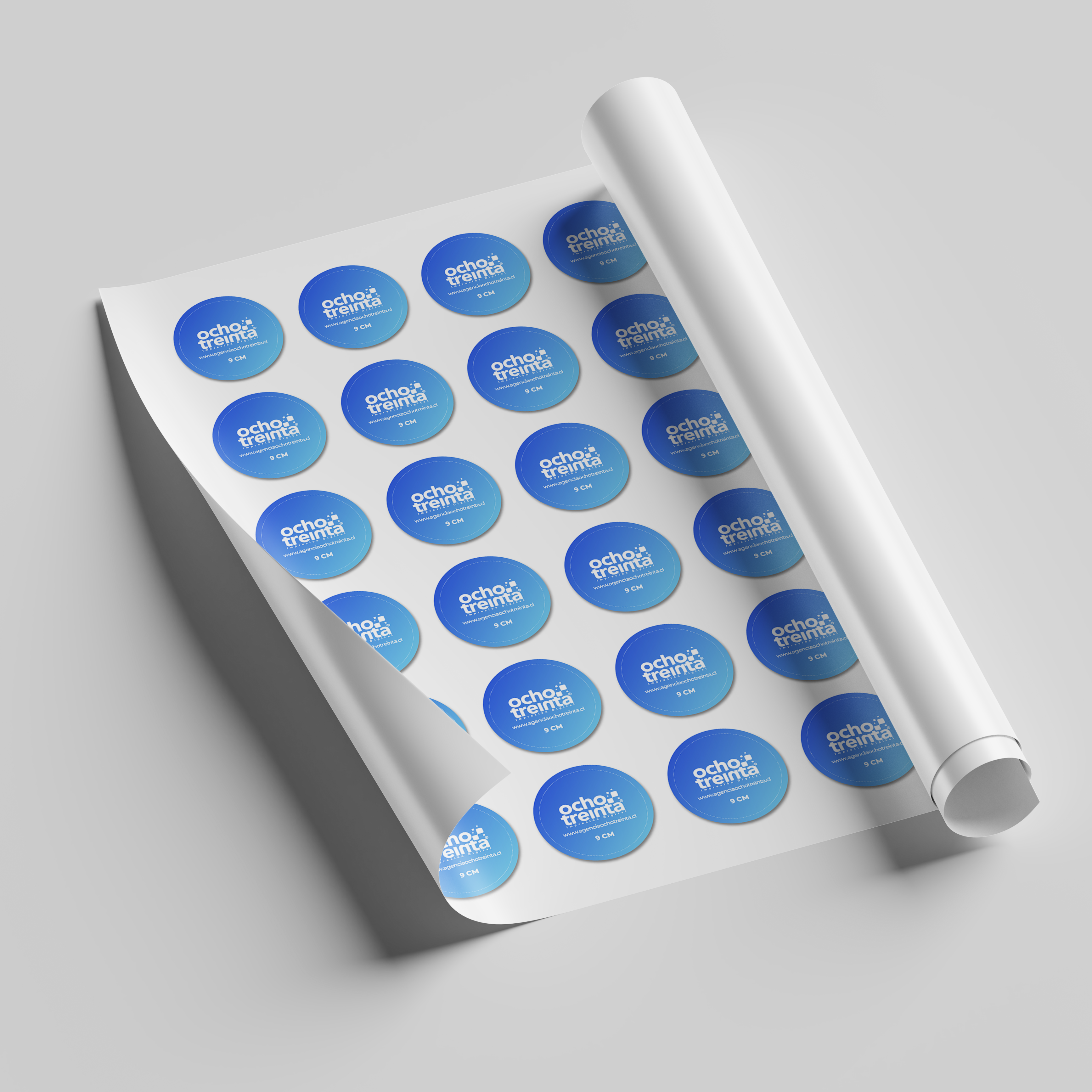 Sticker Sintetico Blanco 9*9