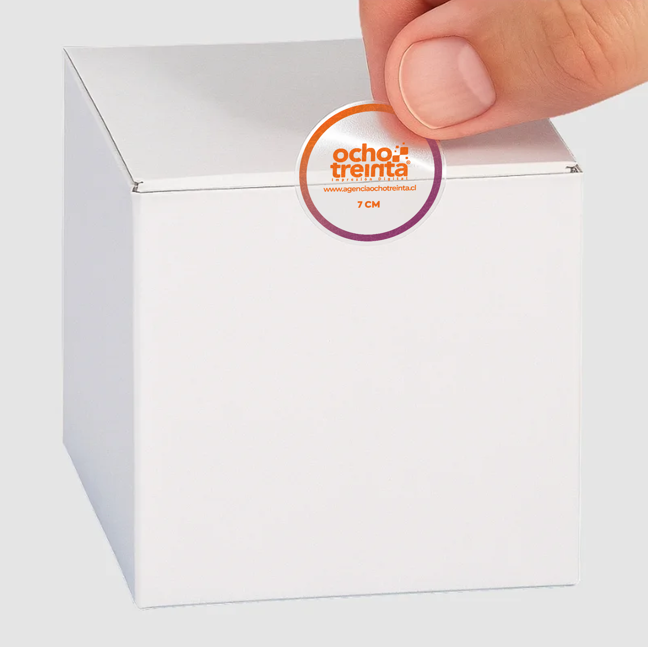 Sticker PVC Transparente 7x7