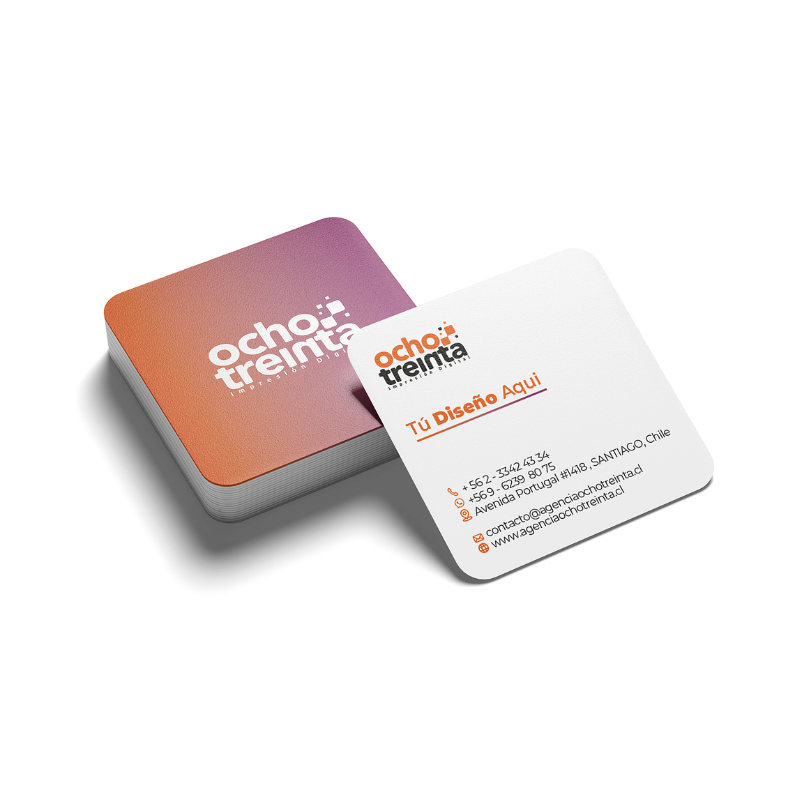 Tarjeta de Presentación Cuadrada con Despunte 1