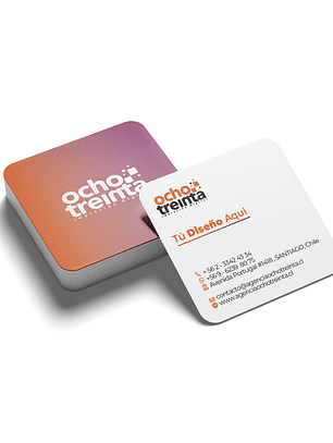 Tarjeta de Presentación Cuadrada con Despunte