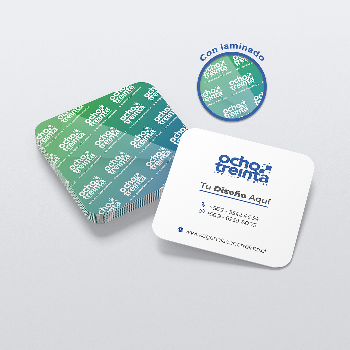 Tarjeta de Presentación Premium Cuadrada con Despunte 1