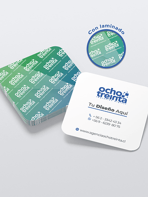 Tarjeta de Presentación Premium Cuadrada con Despunte