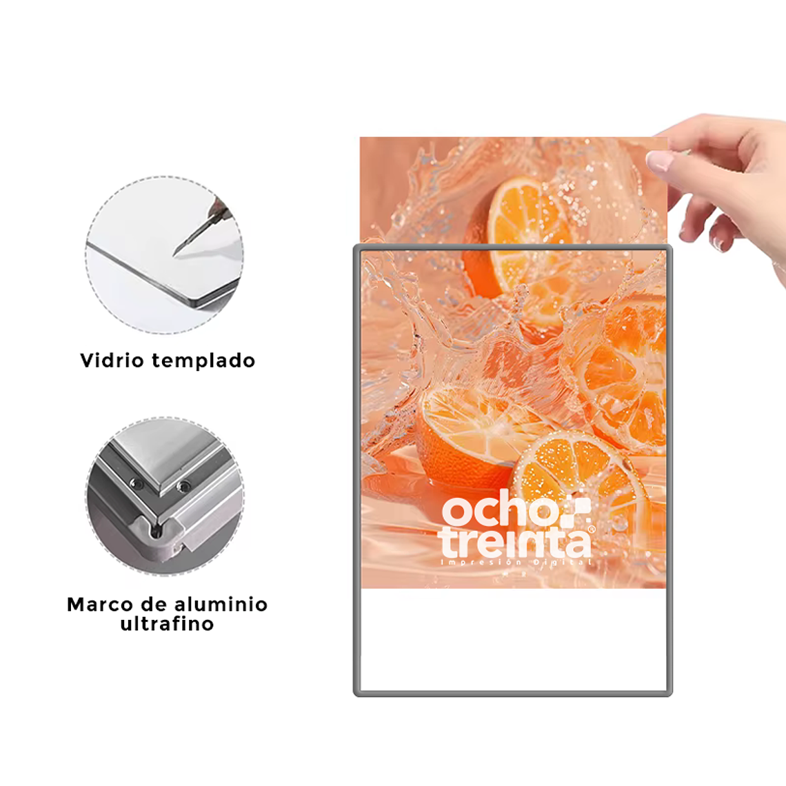 Caja de Luz Vidrio Templado Borde Gris 1