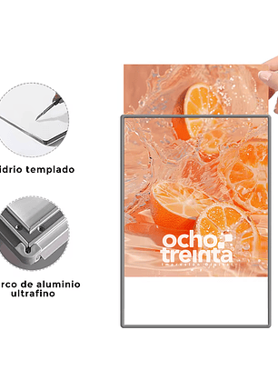 Caja de Luz Vidrio Templado Borde Gris