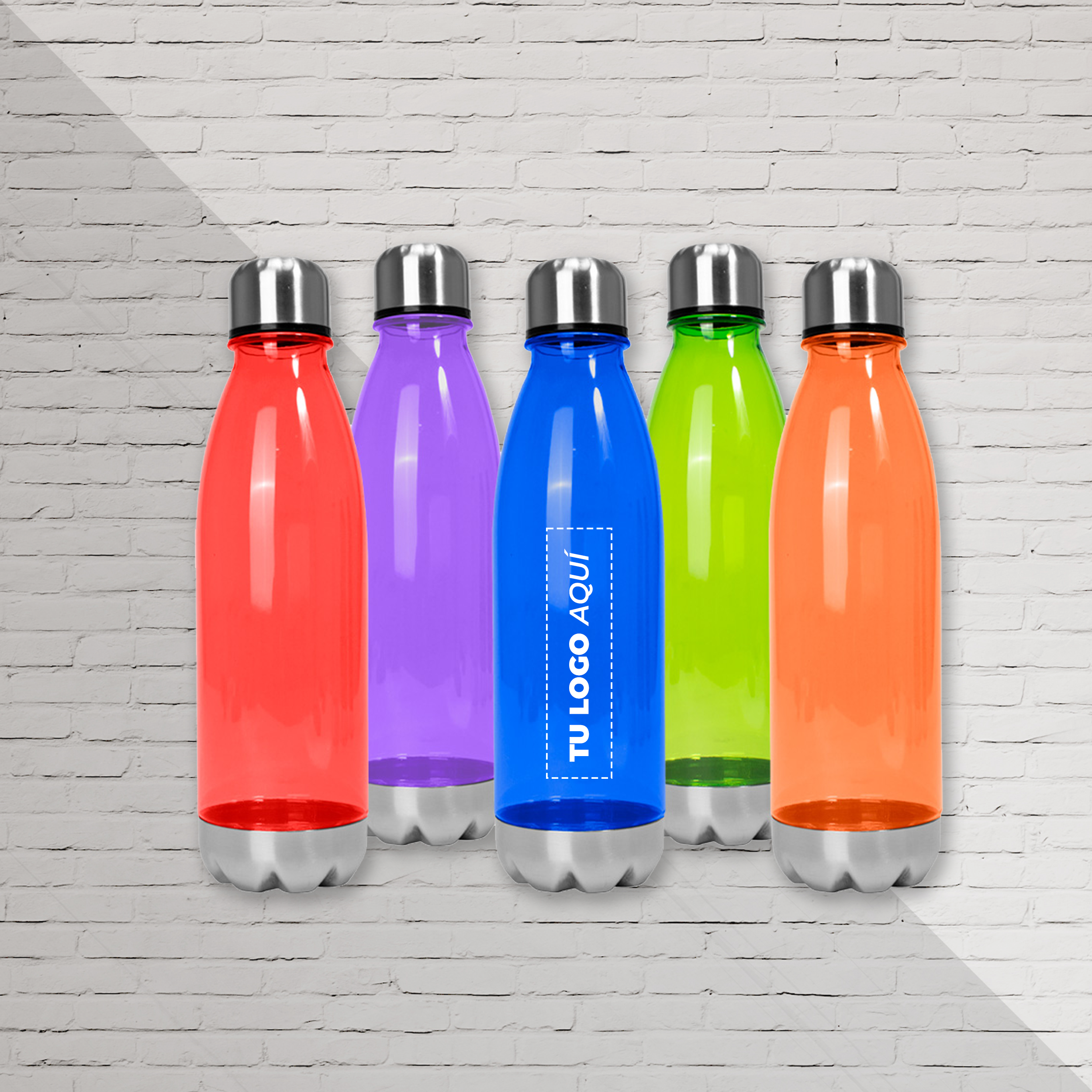 Botella PET tapa acero "VIVID" 700cc - Rojo / NO