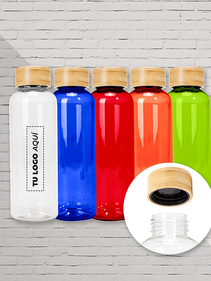 Botella PET tapa bamboo 