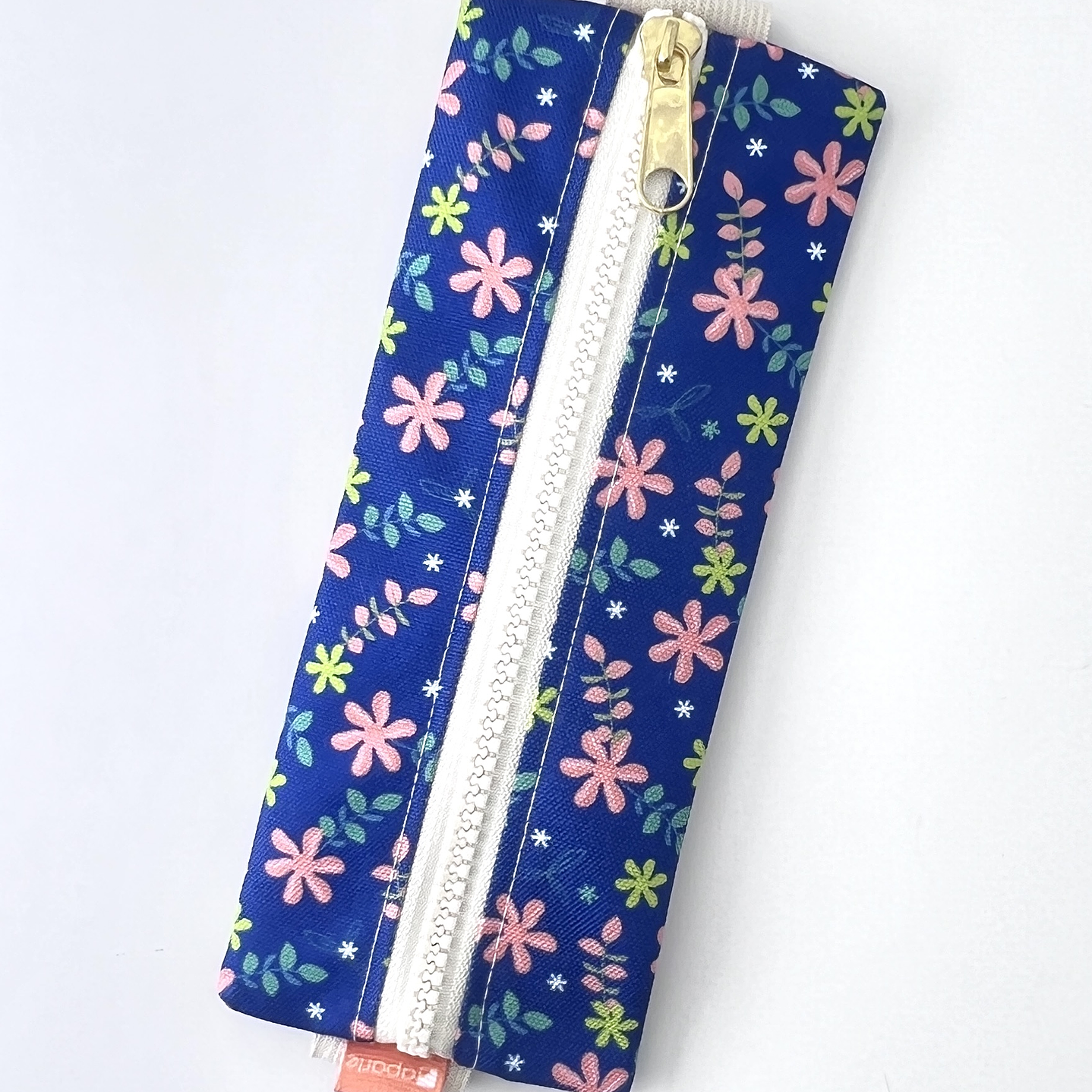 Estuche para agenda con elastico - Diseño flores color azul 2