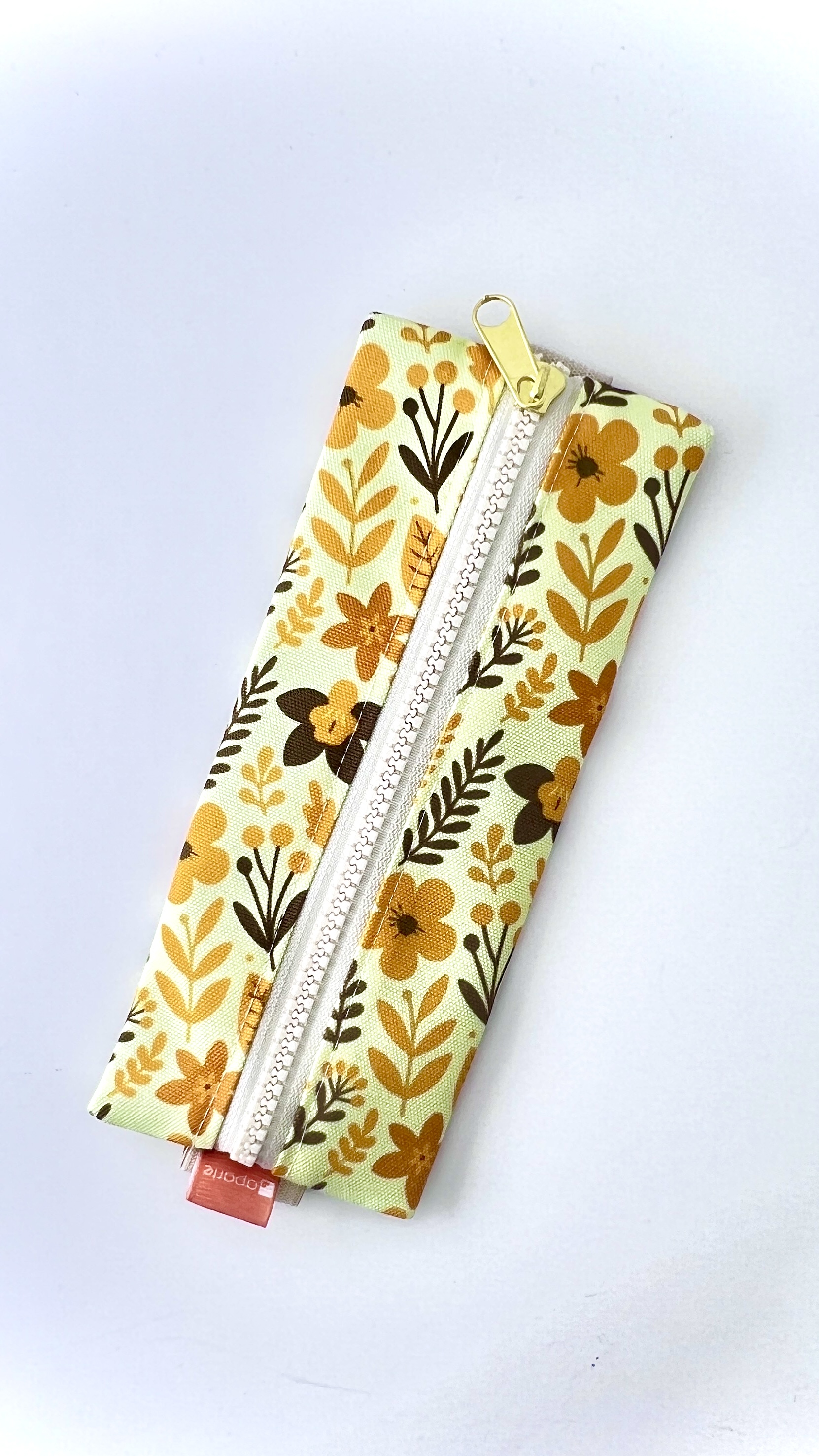 Estuche para agenda con elastico - Diseño flores Amarillo