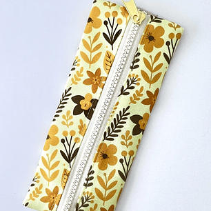 Estuche para agenda con elastico - Diseño flores Amarillo