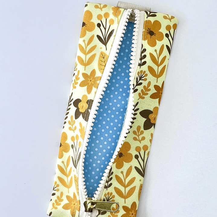 Estuche para agenda con elastico - Diseño flores Amarillo 2