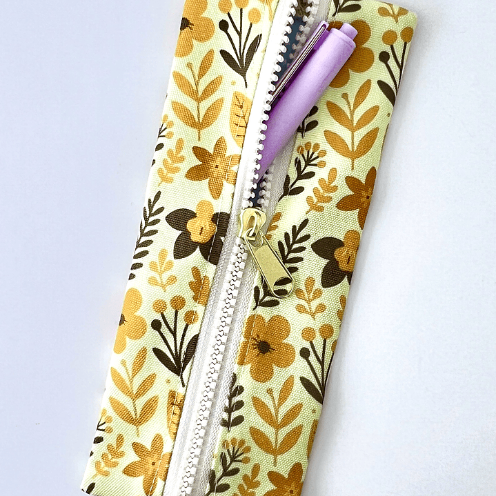 Estuche para agenda con elastico - Diseño flores Amarillo 3