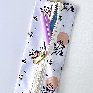 Estuche para agenda con elastico - Diseño blanclo flores