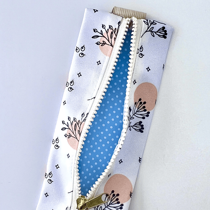 Estuche para agenda con elastico - Diseño blanclo flores 4