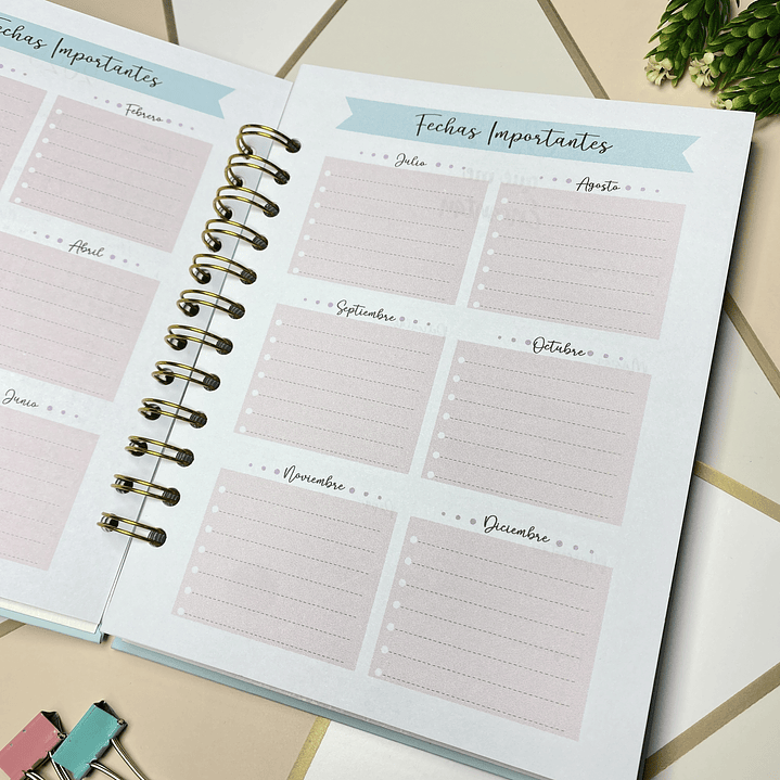 Planner personalizado con estuche para agenda diseño azul  6