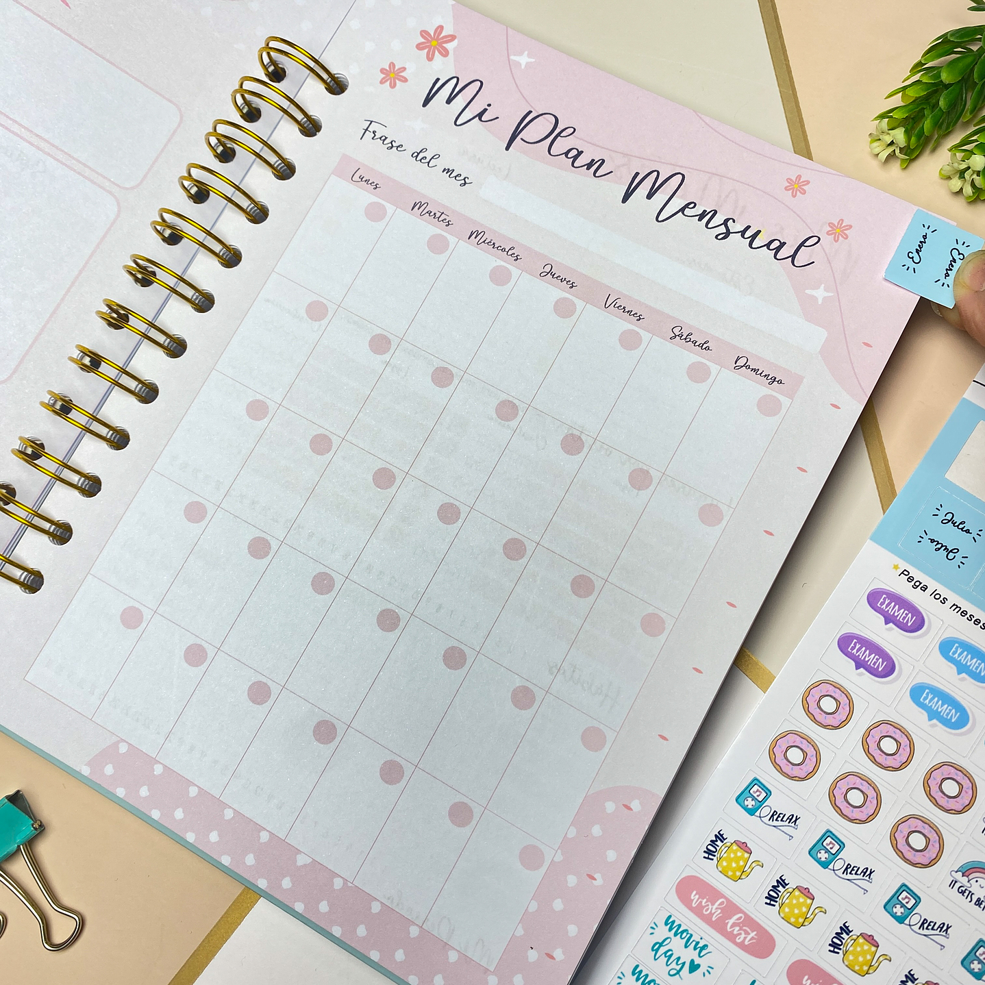 Planner personalizado con estuche para agenda diseño azul  9
