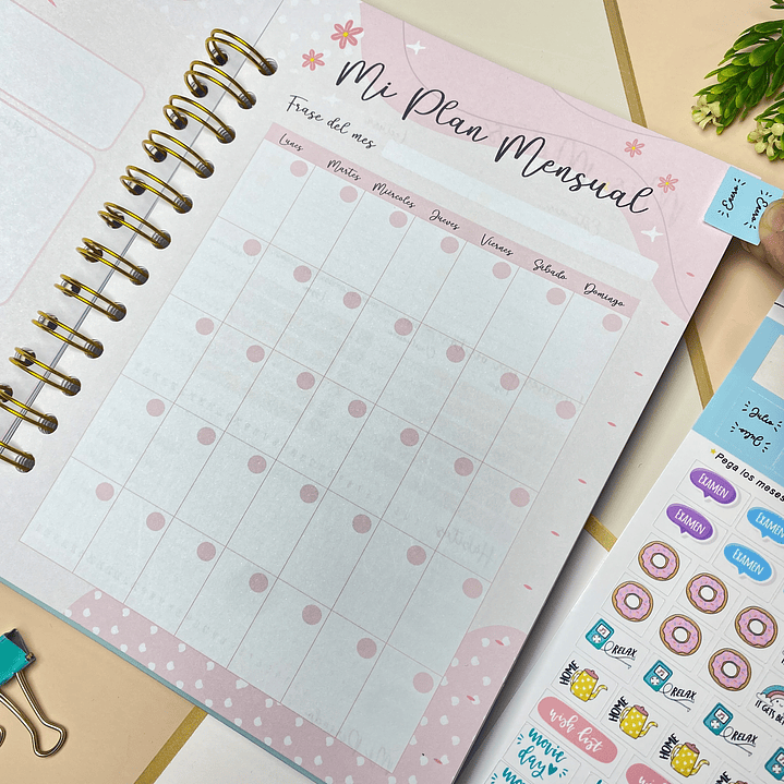 Planner personalizado con estuche para agenda diseño azul  9