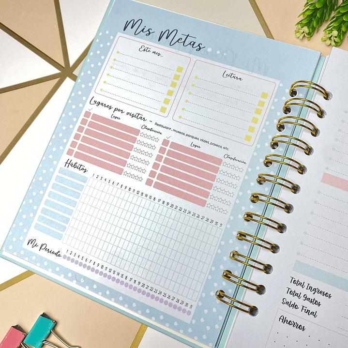 Planner personalizado con estuche para agenda diseño azul  10