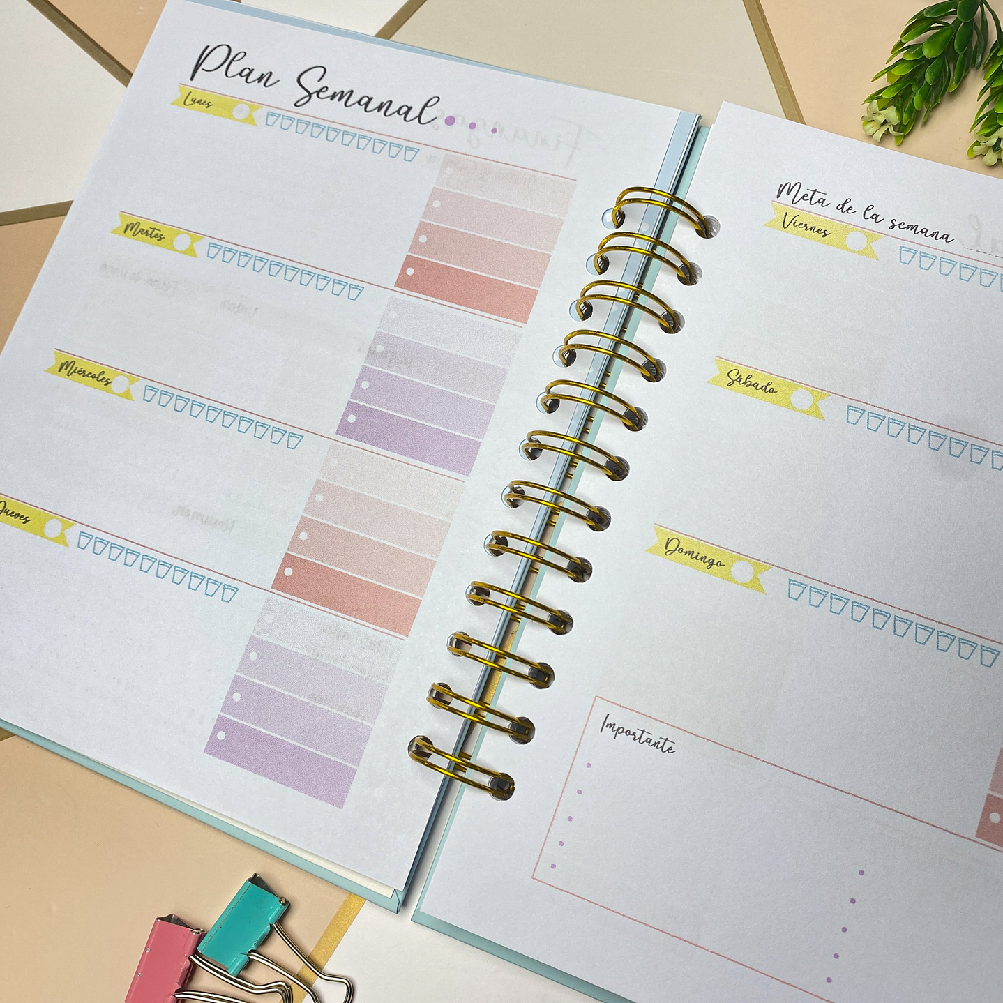 Planner personalizado con estuche para agenda diseño azul  12