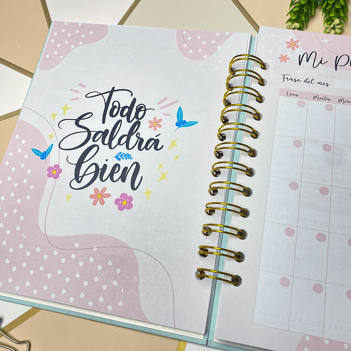 Planner personalizado con estuche para agenda diseño azul  13
